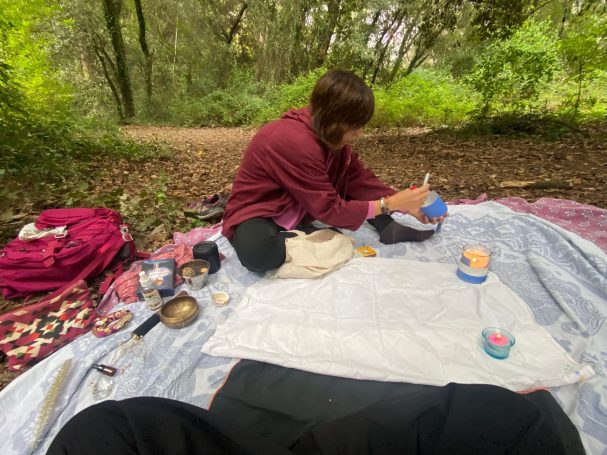 Preparando sesión en la naturaleza